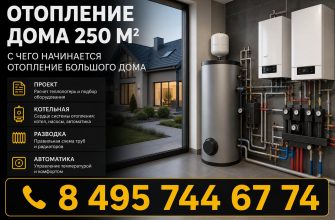 Отопление дома 250 м²